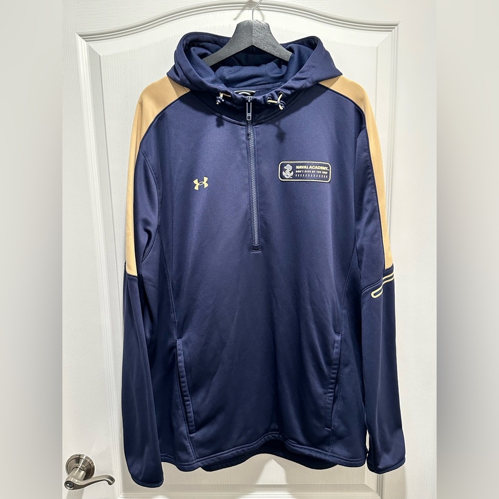Men's Under Armour Naval Academy “Don’t Give up the Ship” Quarter-Zip Hoodie,2XL
